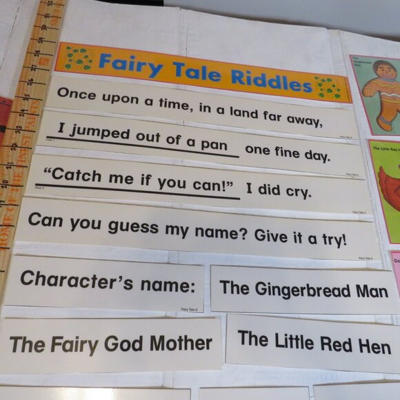 Fairy Tales POCKET CHART complete set LAMINATED Scholastic - Picture 6 of 14